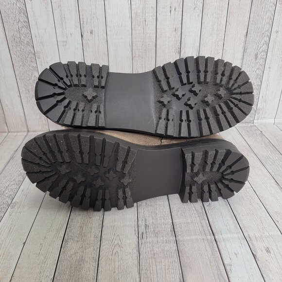 NWB Cliffs by White Mountain Mentor Knit Collar Combat Boot Stone Tan Brown - Picture 8 of 9